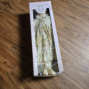 Vintage Classical Treasures Genuine Porcelain Doll 16" Floral Cottagecore w/ Box